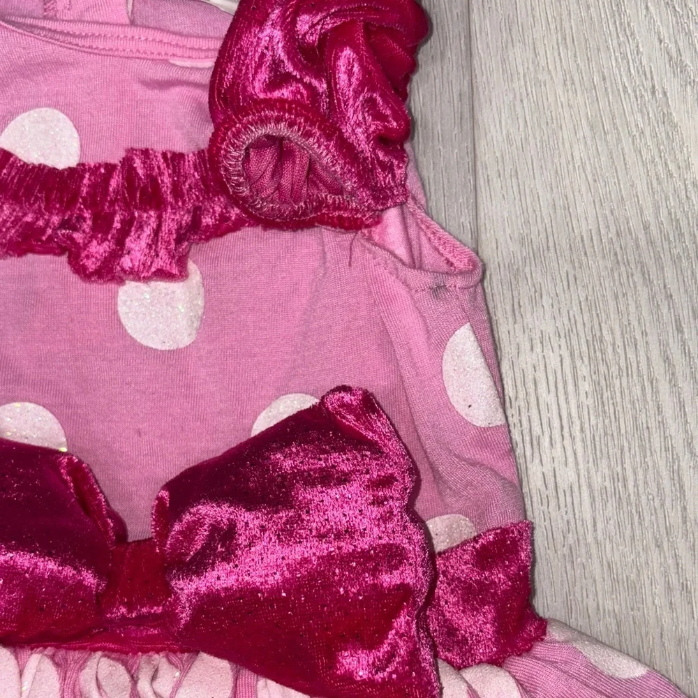 240. Disney Pink and White Polka Dot Baby Costume Size 12-18 Months